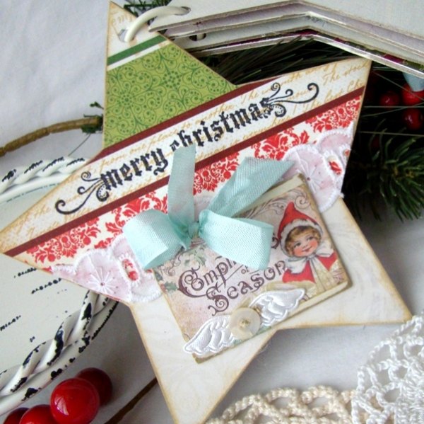 Individuálna dekorácia drotárska hviezda mašle modré Vianoce