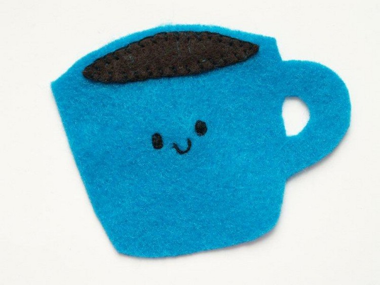 Oči a ústa urobte niťou vianočné dekorácie-podrobné pokyny-šablóna-kus-plsť