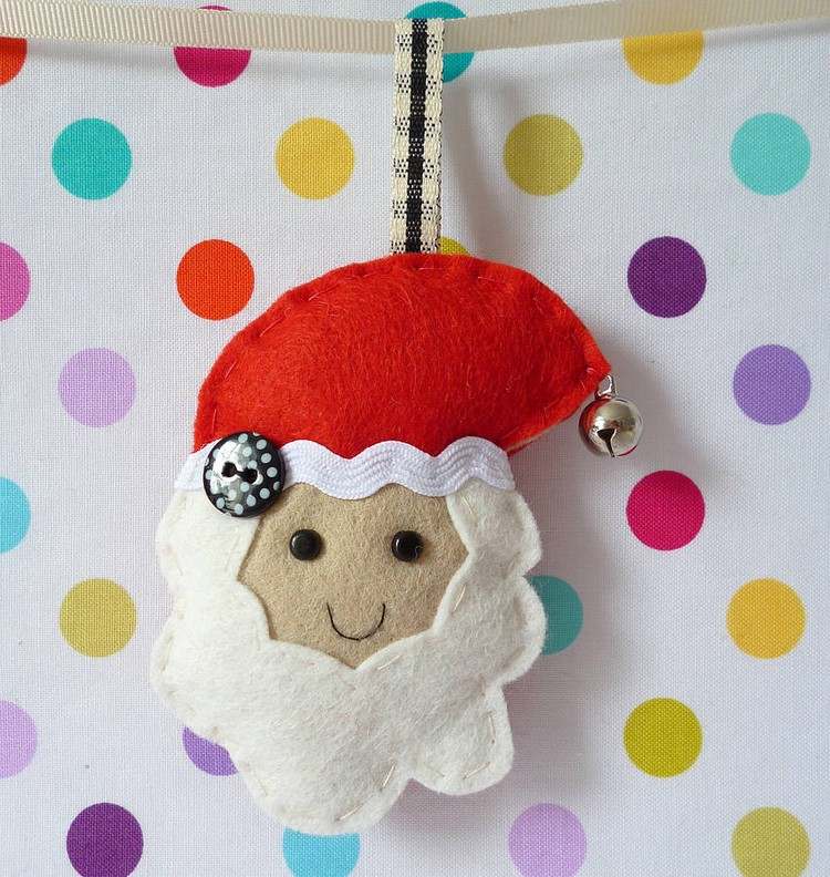 Santa Claus kúzlo vyrobené z plsti vianočná dekorácia-blízke nápady-plsť-santa-claus-upútavka