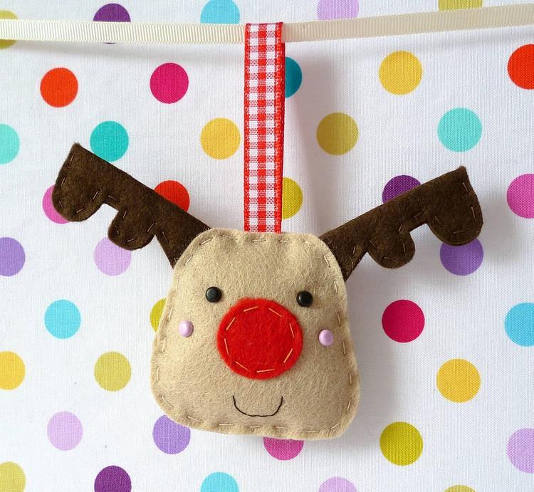 Ušite losové kúzla z plsti vianočná dekorácia-blízke nápady-plsť-los-príves