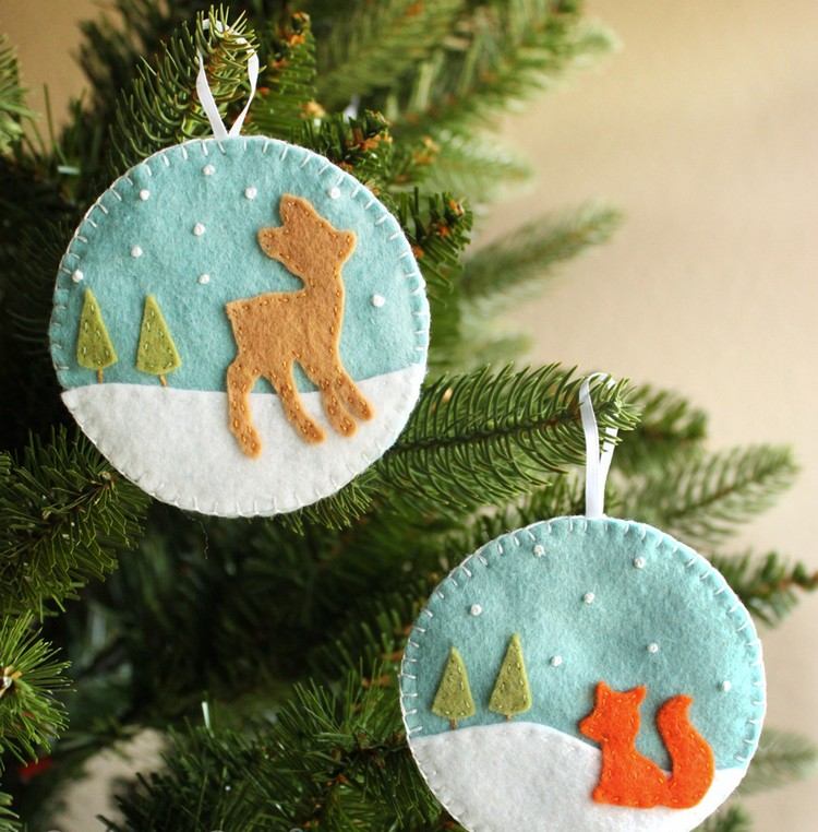 Ušite si ozdoby na vianočný stromček z plsti sami Návody na ušitie vianočnej dekorácie-ozdoby na vianočný stromček-filc