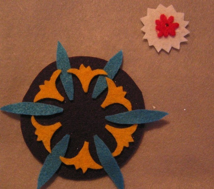 plstená snehová vločka v hotovej podobe hotová snehová vločka