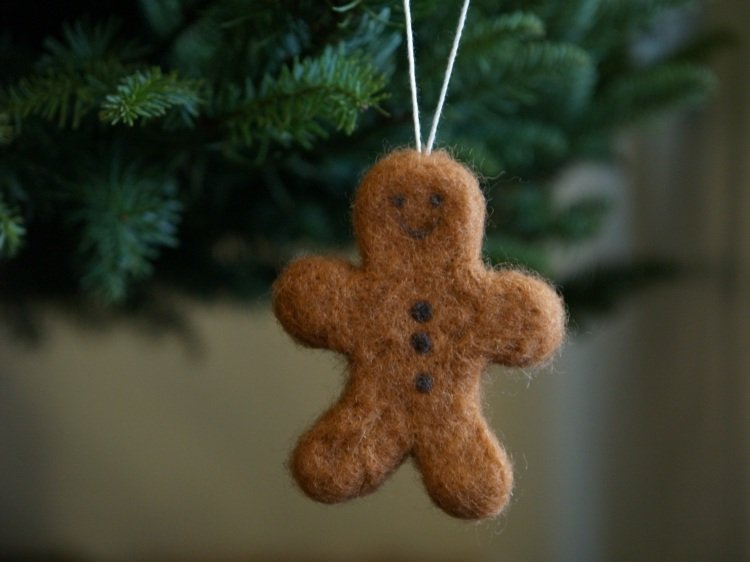 Na vianočné ozdoby môžete použiť filc drotár vianočná výzdoba sami plstené prívesky perník hnedý