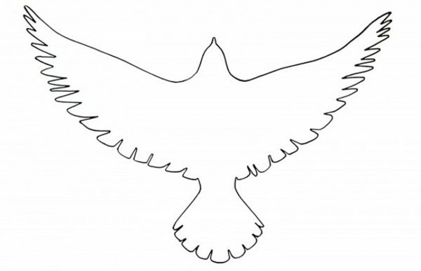 Papierová šablóna vtáka vystrihnutá