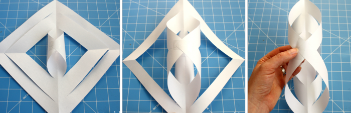 papierová hviezda vianočná dekorácia 3D efekt