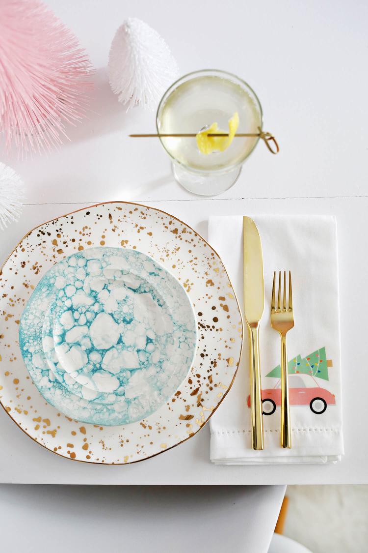 vianočné dekoračné trendy nápady pinterest obrúsky papierová pečiatka