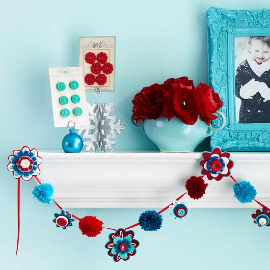 vianočné dekorácie nápady girlandy drotár plsť pompoms Vianočné ozdoby a nápady na výrobu girlandy plstené pompony