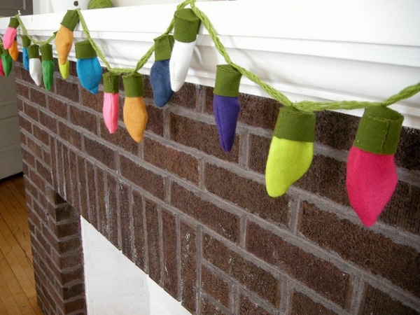 plstené rozprávkové svetlá pestrofarebné žiarovky ušijú vlastný krb Felt rozprávkové svetlá farebné ušitie vlastného krbu