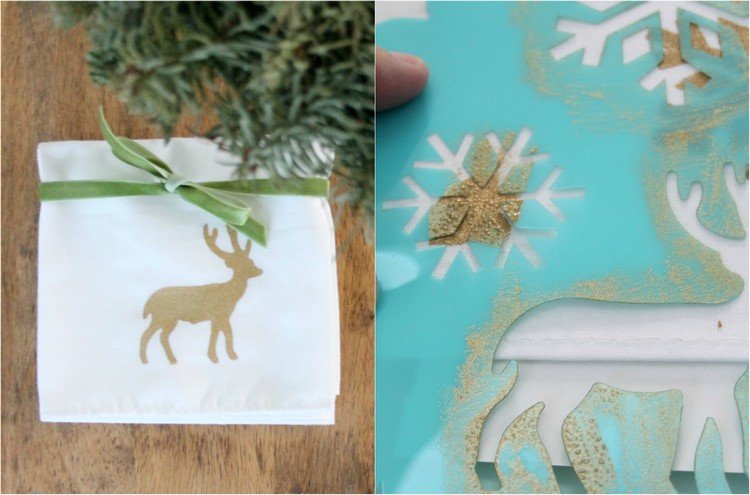 Šablónové látkové obrúsky s vianočnými motívmi vianočné dekorácie-dať-obrúsky-šablóna-los-motív