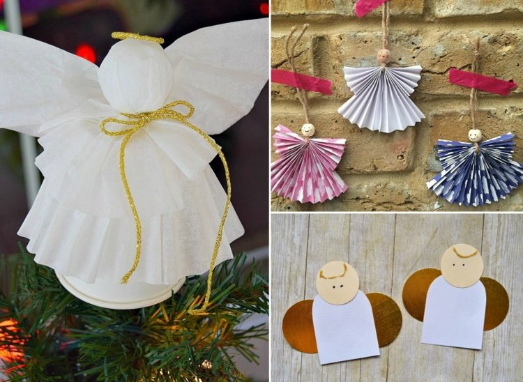 drotári vianoční anjeli s deťmi jednoduché nápady papierové pokyny