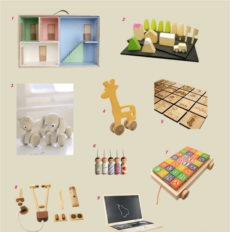 vianočné darčeky pre deti drevené nápady domček pre bábiky