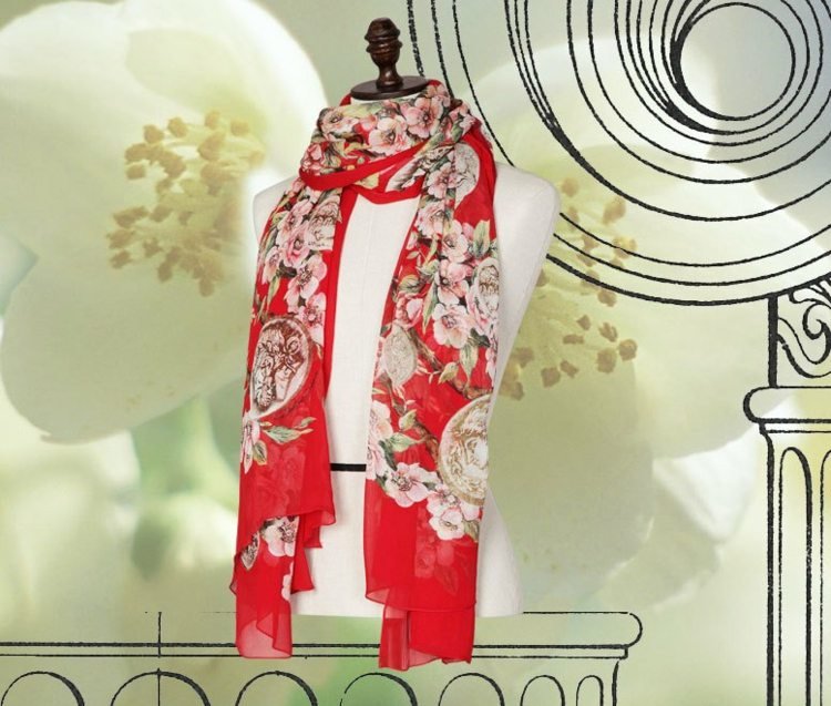 Tipy na darčeky šatka hodváb namaľujte si Vianoce