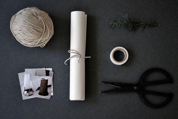 materiál potrebný na zabalenie darčekov balenie vianočných darčekov návod-požadovaný-materiál