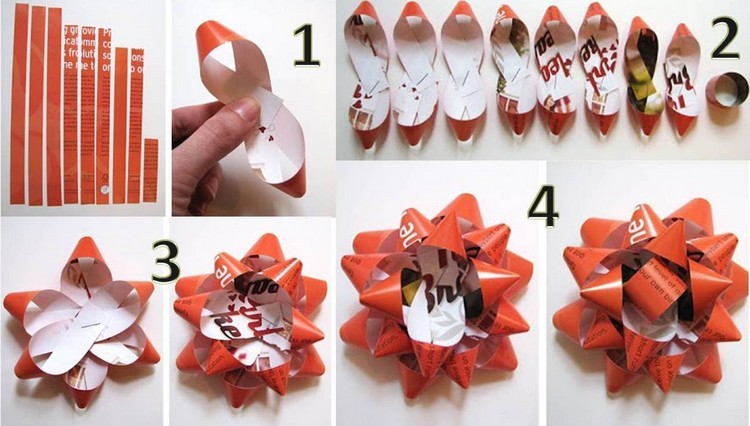 Z pásikov papiera si urobte slučku sami - návod Vianočné darčeky-nápady na balenie-návod-papier-stuha-vyrob si sám