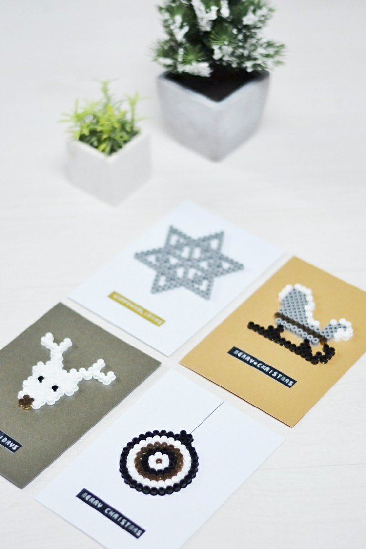 sane hviezda sobie ozdoby perler korálky vianočné pohľadnice