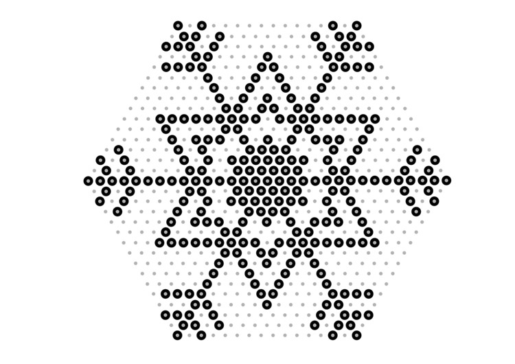 žehlenie perličiek snehové vločky šablóna drotár v zime