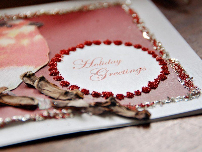 Ozdobte vianočnú pohľadnicu trblietkami Vianočné pohľadnice-výroba-trblietania-zdobenie-návod