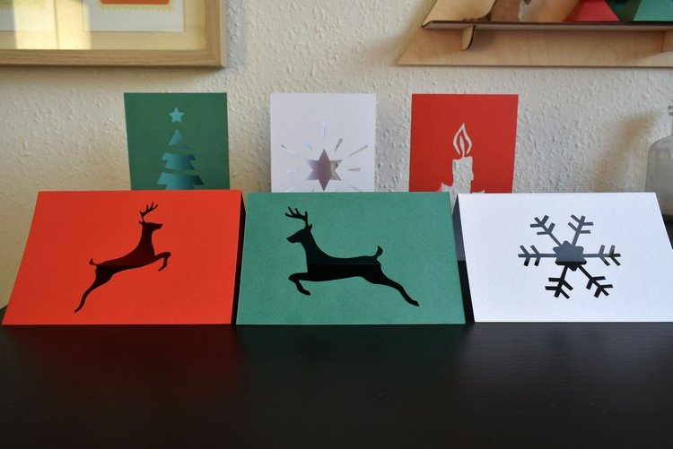 drotár vianočné karty siluety motívy