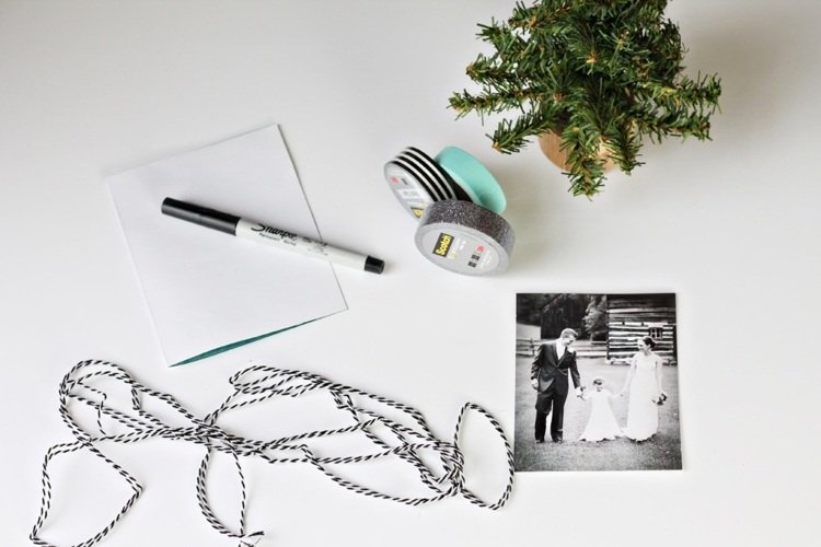 foto nápady na vianočné blahoželanie washi pásky