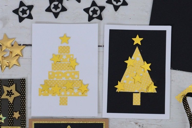 maskovacia páska na hviezdy vianočné nápady na zlaté remeslá