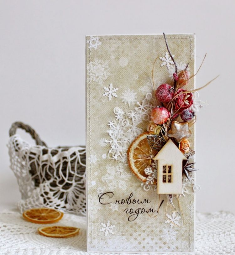 zimné motívy ozdoby plátok oranžových sušených konárov