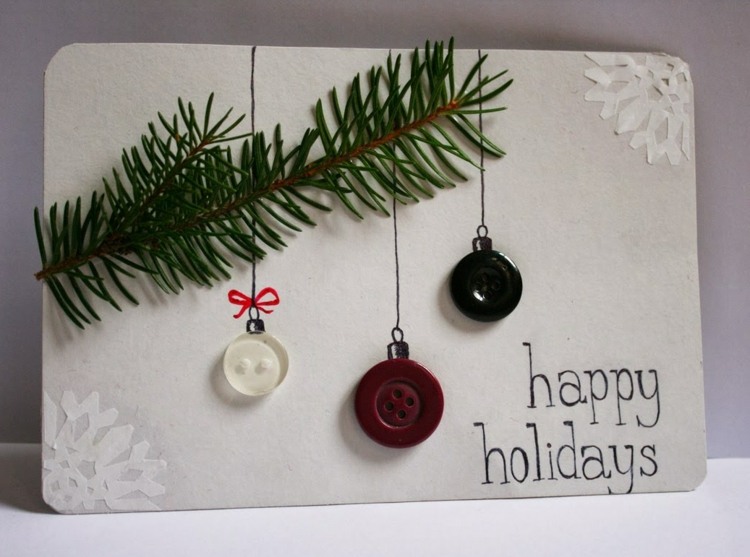 jedľové zelené gombíky papierové ozdoby zimné motívy