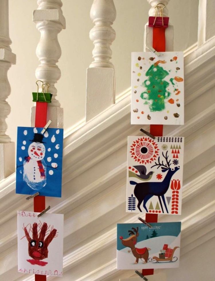 kreatívne karty od detí na Vianoce Vianočné pohľadnice-urob si sám-nápady-deti-farby-vtipné-krásne-kreatívne