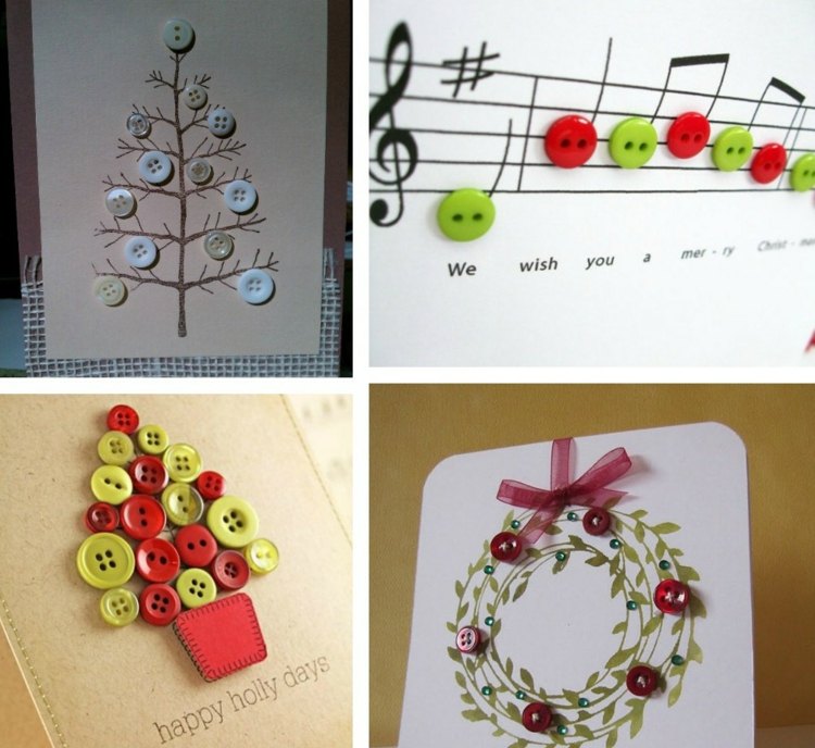 Krásne nápady na vianočné pohľadnice drotár si vianočné pohľadnice nápady jedľový veniec poznámky originál