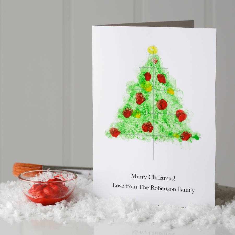 Urobte si sami pokyny na vianočný stromček s odtlačkami prstov