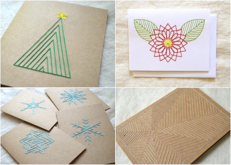 vianočné pohľadnice vyšívajú nápady motívy pre výšivky