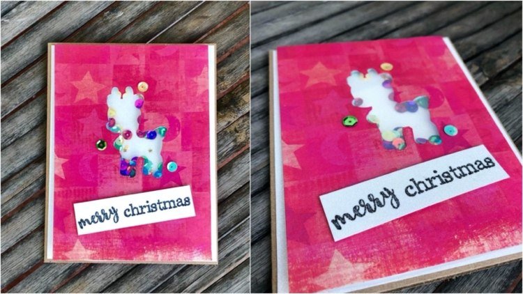 jednoduchá vianočná pohľadnica so sobmi šejkra