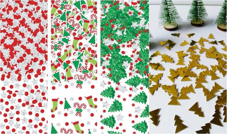 Na trasenie kariet použite vianočné konfety