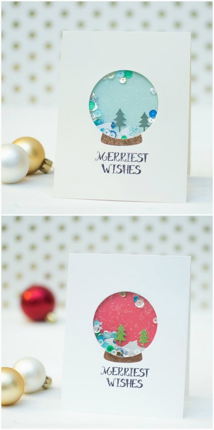 vyrobte si originálne vianočné pohľadnice snehové gule