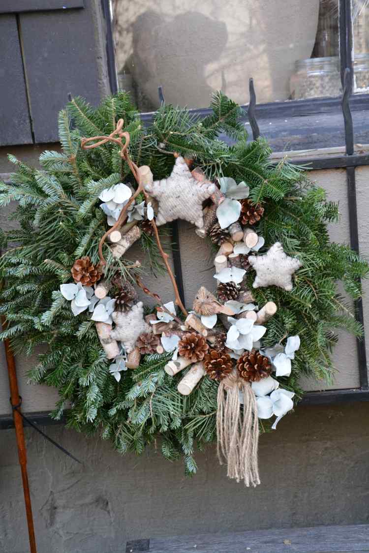 drotár vianočný veniec látková priadza hviezdy inšpirácia deco dom
