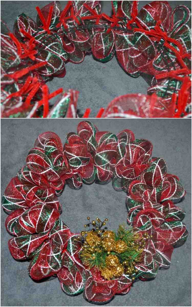 veniec na dvere vianočná drotárska ozdobná sieťovina