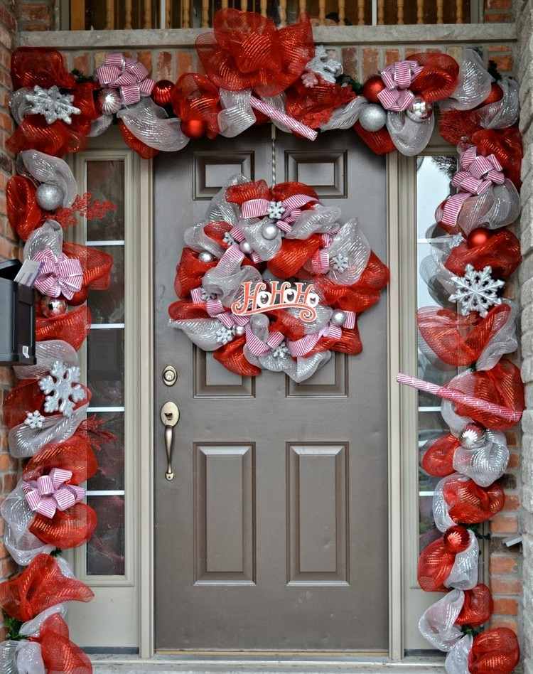 ozdobná látka sieťovina dekorácia domové vchodové dvere venček veniec