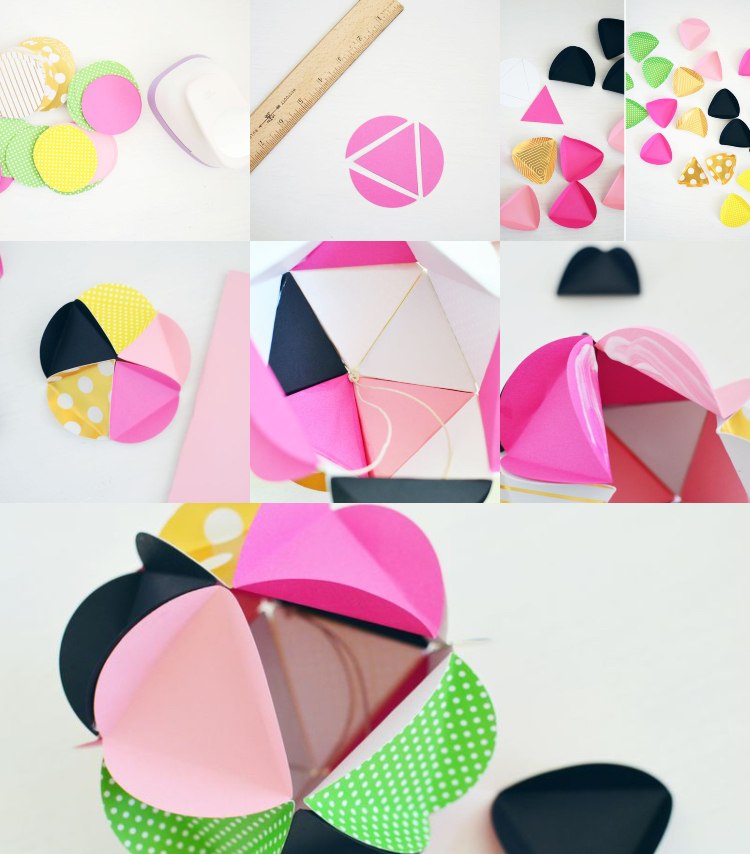 Vyrobte si vianočné gule z farebnej lepenky a zlepte dohromady DIY návody na lampáše