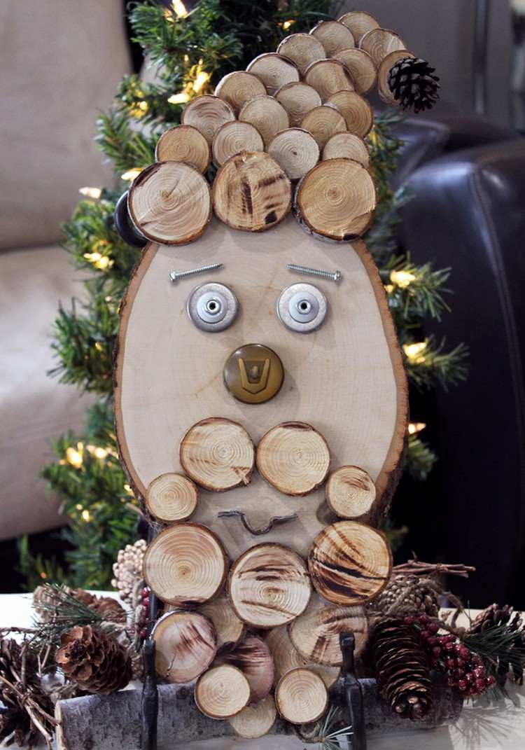 Nápad na kreatívne remeslo - drotár mimoriadneho Santa Clausa skrutky santa claus-drotár-drevo-oválne-podložky-podložky-skrutky