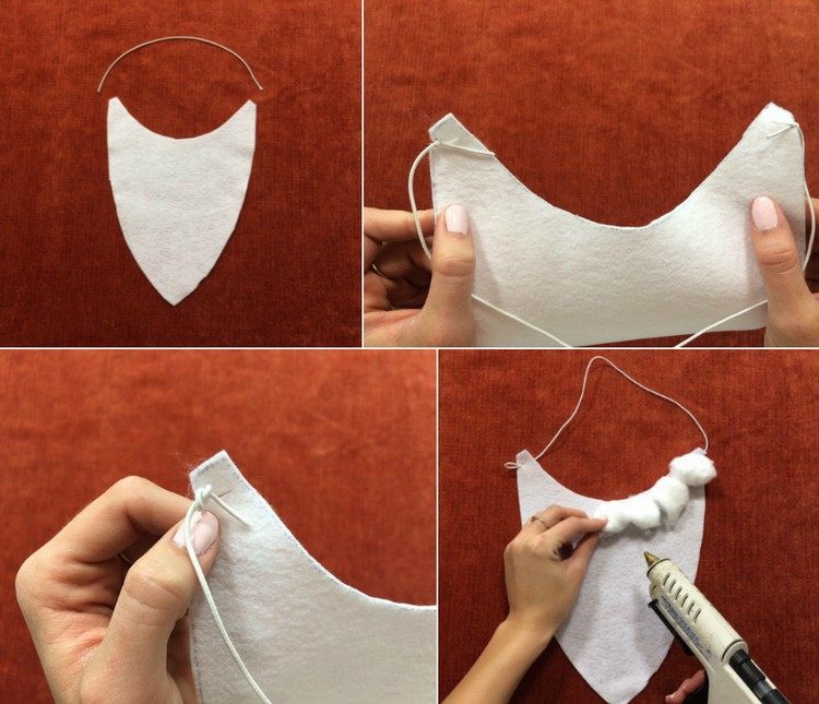 Tinker a Nikolaus bradu sami - pokyny santa claus-fúzy-drotárstvo-pokyny-plsť-bavlnené guličky-horúce lepidlo