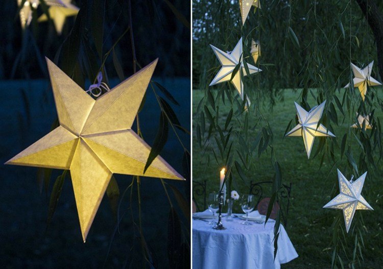 drotárska vianočná hviezda so svetelným vzorom perforovaná lepenka urobte to sami