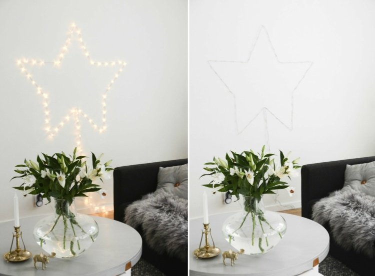 vianočná hviezda drotár osvetlenie jednoduchá myšlienka stena slušná moderná