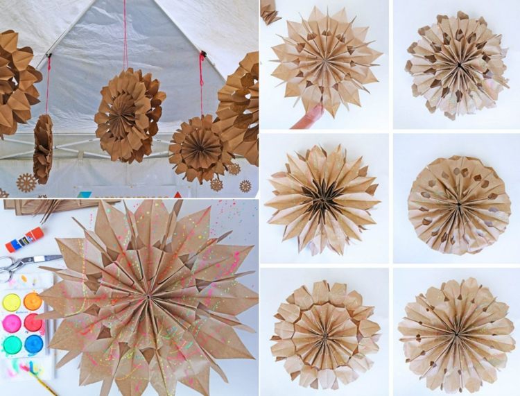 Vytvorte vianočnú hviezdu zo sendvičových vreciek, ktoré zavesíte