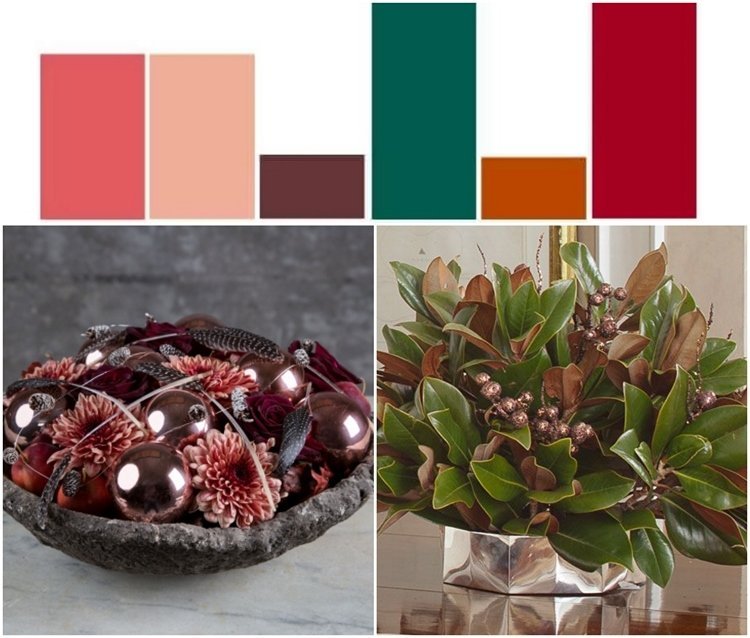 Kvetinárstvo pre vianočné trendy teplé farby
