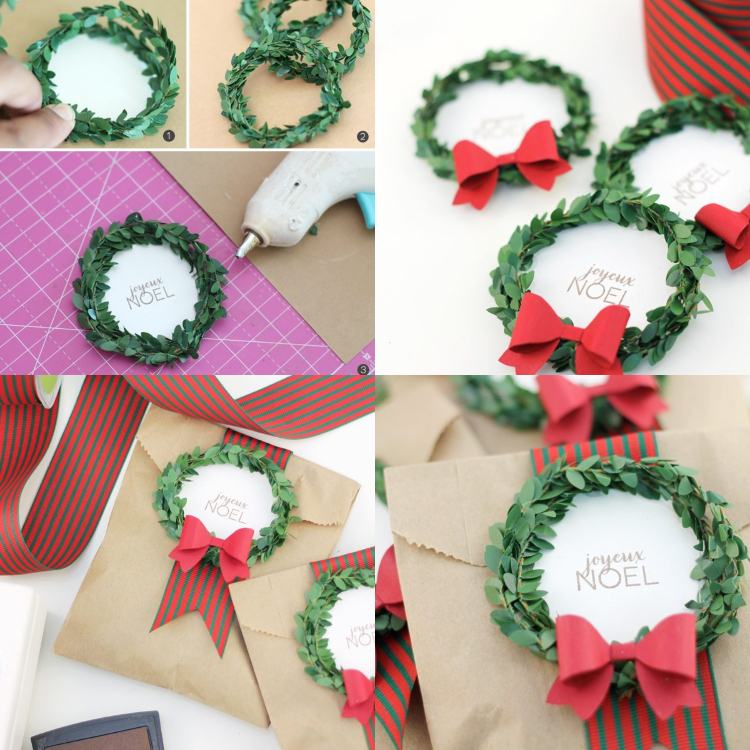 Vyrobte si vianočné balenie sami. Vyrobte si darčekové tašky z baliaceho papiera s prírodnými materiálmi. Vyrobte si veniec z vavrínových ratolestí