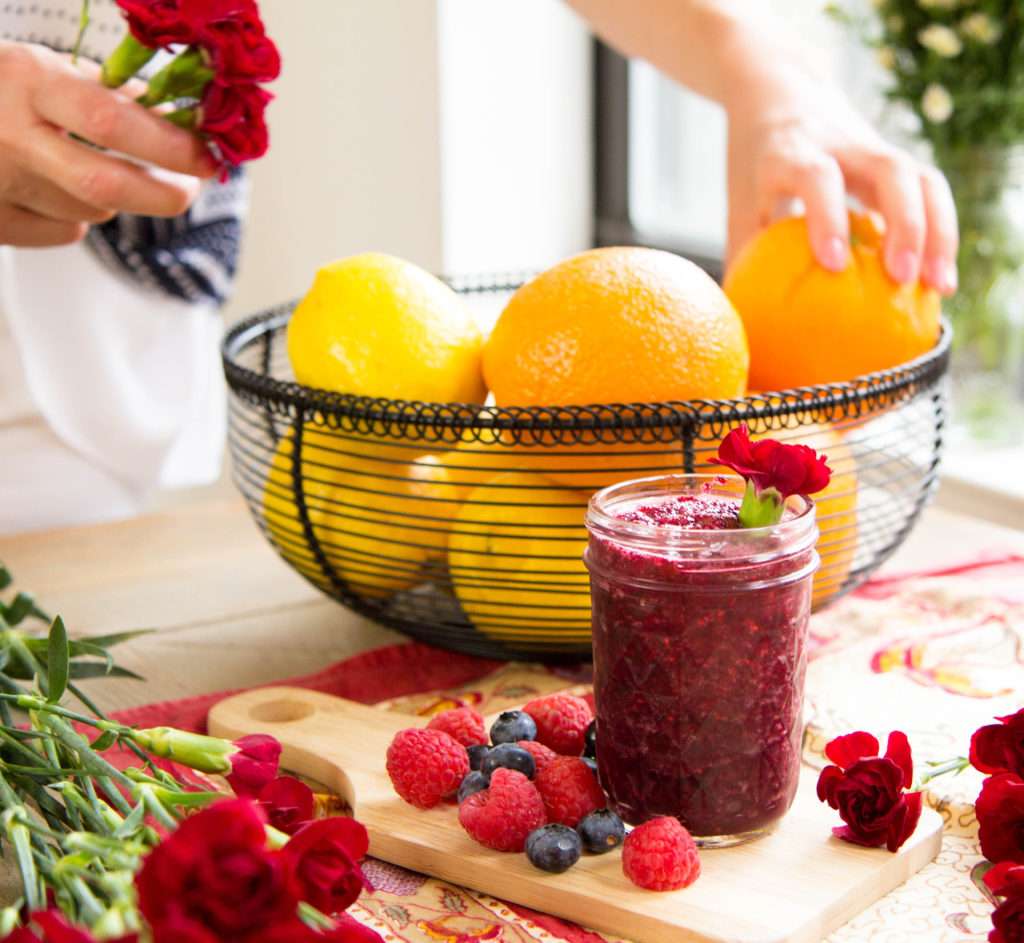 Recept na červené víno slushie maliny jahody zdravé osvieženie letný nápoj