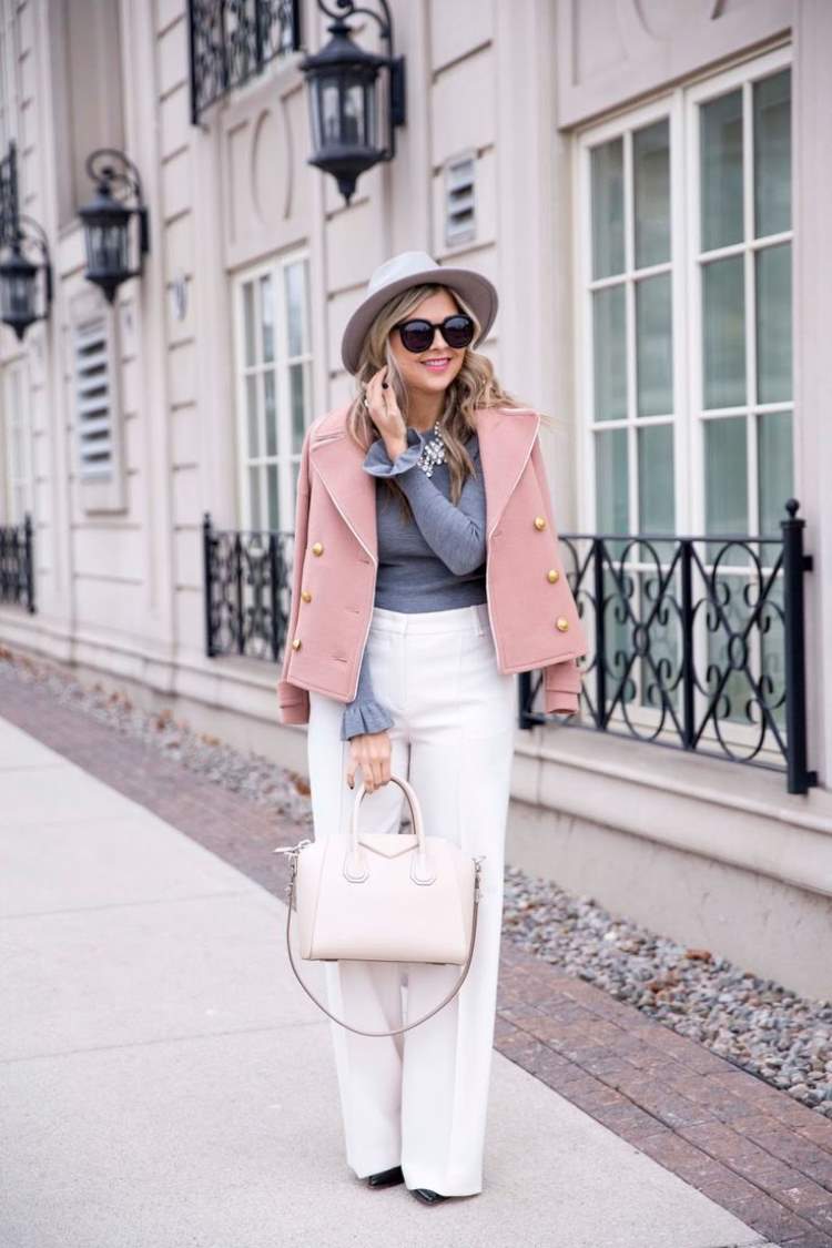 Prechodný trend kabátu jarné ženy textilná farba prašná ružová