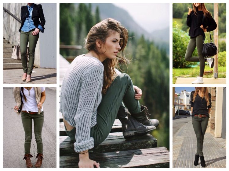 Khaki nohavice kombinujú obyčajné farby bielej čiernej