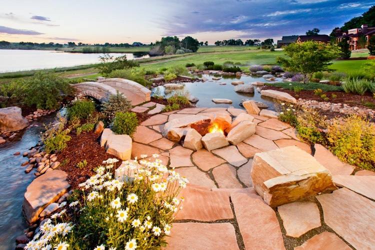 polygonálna doska béžová terasa