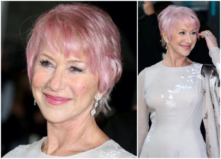 Helen Mirren s pastelovo ružovými vlasmi