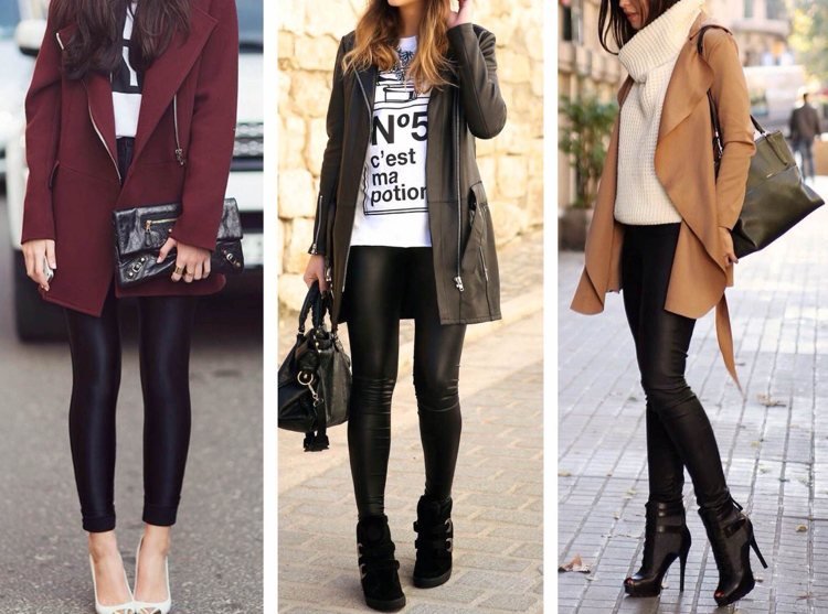 čierne kožené tenisky na jeseň kombinujú lodičky na klinovom podpätku tenisky členkové topánky